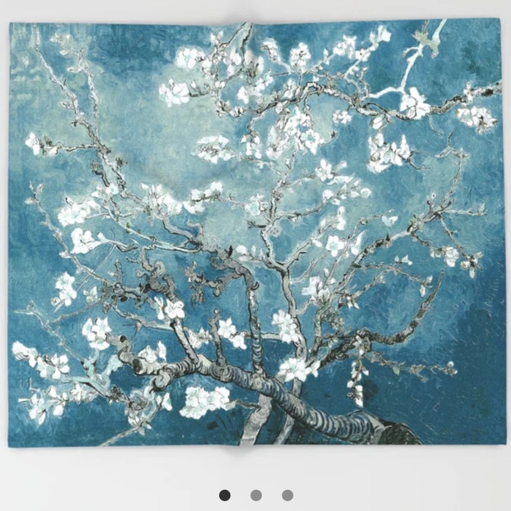 blue cherry blossoms blanket